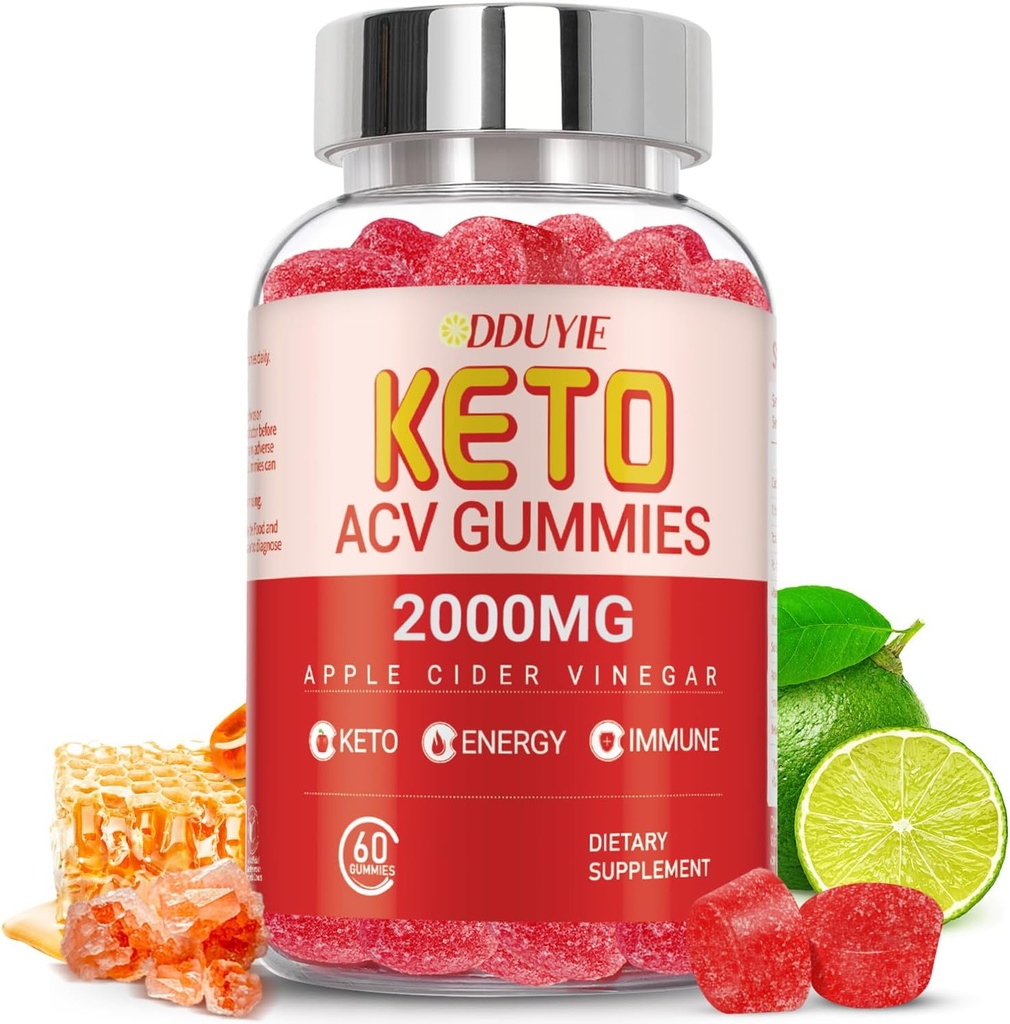 Keto Acv Gummies - Apple Cider Vinegar Gummies Συμπλήρωμα Διατροφής για Άνδρες Γυναίκες - με Ρόδι Σκόνη χυμού τεύτλων - 60 Vegan