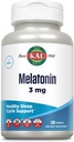 KAL Melatonin 3 mg Sleep Aid, Fast Dissolve Melatonin Tabletleri, Calming Relaxation ve Sağlıklı Uyku Lisans Desteği, B6, Vegan, Gluten Free, Non-GMObs, 120 Hizmet, 120 ActivTabs