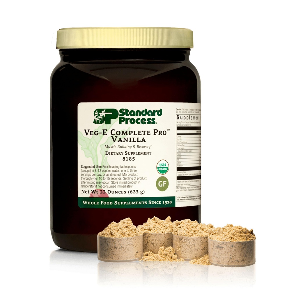 Standart Süreç Veg-E Complete Pro - Organik, Bitki Tabanlı Protein Toz Kas Yapı ve Kurtarma - Saç, Skin & Nails - Vegan & Gluten-Free - Vanilla, 18 Servisler
