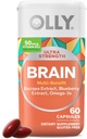 OLLY Ultra Strength Brain Softgels, Nootropic, Υποστηρίζει υγιή εγκεφαλική λειτουργία, μνήμη, εστίαση και συγκέντρωση, Omega-3s, Βιταμίνες B6 και B12, 30 ημέρες προσφοράς - 60 μέτρα