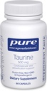 Pure Encapsulations Taurine 500 mg | Liver, Eye Health, Antioksis, Heart, Beyin ve Kass* | 60 Capsules