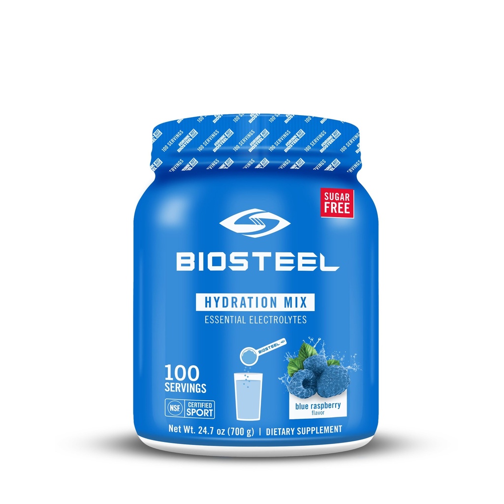 BioÇelik Zero Sugar Hydration Mix, Great Tasting Hydration with 5 Essential Electrolytes, Blue Raspberry Flavor, 100 Tuba