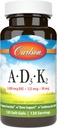 Carlson - Βιταμίνες A, D3, K2, 3000 mcg RAE Βιταμίνη A, 125 mcg Βιταμίνη D3, 90 mcg Βιταμίνη K2 ως MK-7, Κτίριο οστών, Χρήση ασβεστίου, 120 μαλακά τζελ