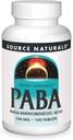 Source Naturals PABA - para-Amino Benzoic Asit, 100 mg Diyet Tamam - 100 Tablet