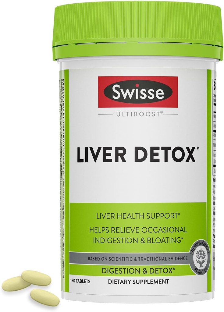Swisse Milk Butle Liver Cleanse Detox & Tamir | Liver Detox & Liver Support | Milk Thistle + Turmeric + Artichoke Extract | Dose for Your Liver | 180 Liver Pills