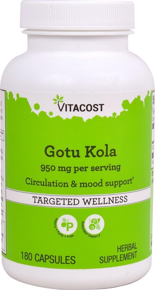 Vitacost Gotu Kola - hizmet başına 950 mg - 180 Capsules