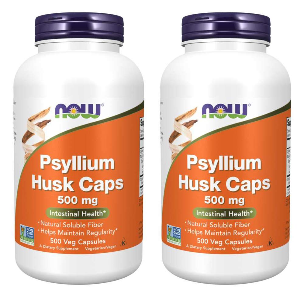 Şimdi Gıdalar Psyllium Husk 500 mg, 500 Capsule (2 Pack)