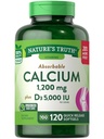 Nature's Truthuba 1200 mg Plus Vitamin D3 5000 IU Supplements, 120 Count (Pack of 3)