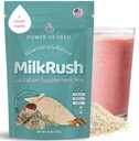 Milkrush Lactation Support for Breastfeeding-Oats Seeds & Almond Lactation Drink Mix - Enrich Milk for Breastfeeding with Superfood Omega 3, Iron & Calcium - Kosher Certified - 26oz Bag