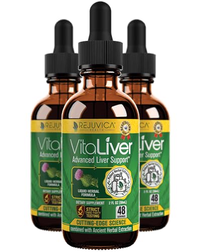 VitaLiver - Liver Health Supplement - Support Liver Cleanse & Detox - Apsiyon için Sıvı Teslimat - Süt Butle, Artichoke, Chanca Piedra, Dandelion & More!