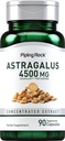 Piping Rock Astragalus Root Extract Capsules | 4500 mg | 90 Count | Vegetarian, Non-GMO, Gluten Free Supplement Supplement