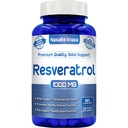 Resveratrol 1000 mg Capsules | Vegan Friendly Resveratrol Supplement Easy Abxia Antioksidan Japonca Knotweed for Skin Heart and Brain Support | Made in US cGMP Olanaklar (90 Day Supply)