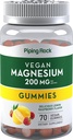 Piping Rock Magnezyum Citrate Gummies 200 mg | 70 Kont | Vegan Formula | Lemon Raspberry Flavor | Diyeter Supplement | Vegetarian, Non-GMO, Gluten Free