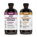 Norm's Farms Elderberry Extract & Wellness Syrup Sche 2 PK - Immune Support Elderberry Syrup for Kids & Yetişkinler - ABD'de, Pure, Potent, Natural Materialss, Vegan, Gluten-Free, Non-GMO - 8 Oz