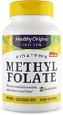 Sağlıklı Origins Metil Folate 800 mcg (Quatrefolic, Non-GMO, Bio available Folate, Gluten Free, Neurotransmitter Support), 120 Veggie Caps