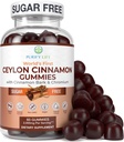 Sugar-Free Ceylon Cinnamon Gummies (2,000 mg/Serving) Ceylon Cinnamon Supplement for Brain Health, Vegan, Gluten-Free, Ceylon Cinnamon Capsules, Pills, Toz, Ekstraksiyon (60 Chews)