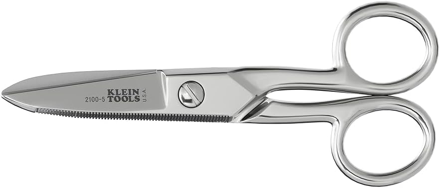 Klein Tools 2100-5 Ηλεκτρικό Ψαλίδι, Κατασκευασμένο στις ΗΠΑ, 5.25 ιντσών Compact Ψαλίδι για κοπή βαρέων προσόψεων και εργασίες χαμηλής τάσης, πολλαπλών χρήσεων