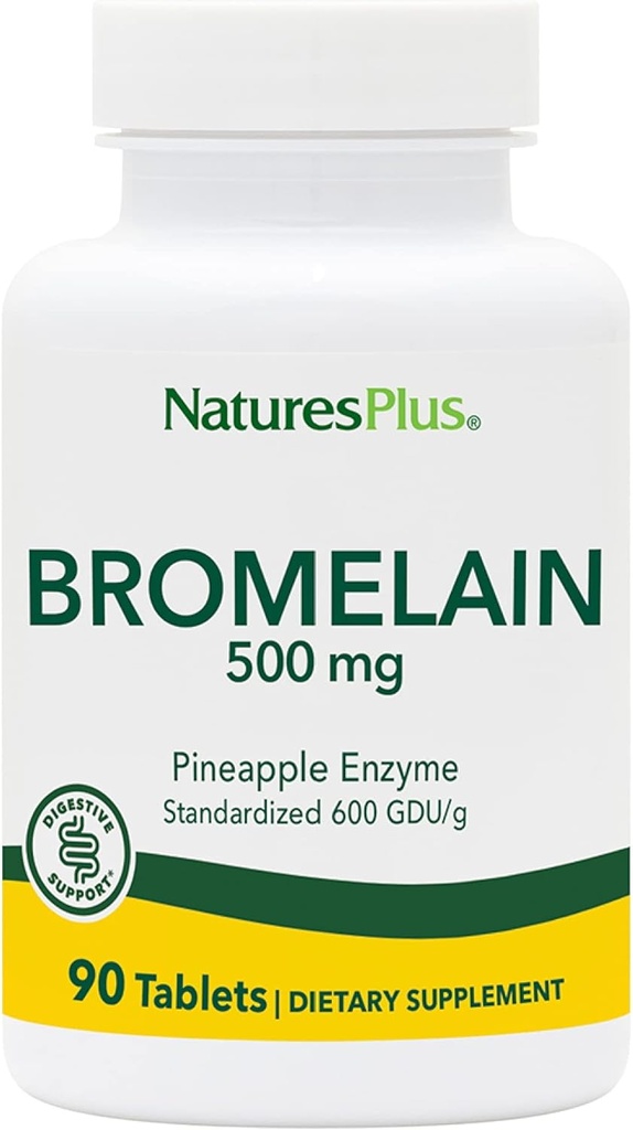 Doğalar Plus Bromelain - 500 mg, 90 Vejetaryen Tabletler - Doğal Proteolytic Enzyme Supplement- Gluten-Free - 90 Servisler