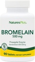 Natures Plus Bromelain - 500 mg, 90 χορτοφαγικά δισκία - Φυσικό πρωτεολυτικό ένζυμο συμπλήρωμα - Χωρίς γλουτένη - 90 Σερβιέτες