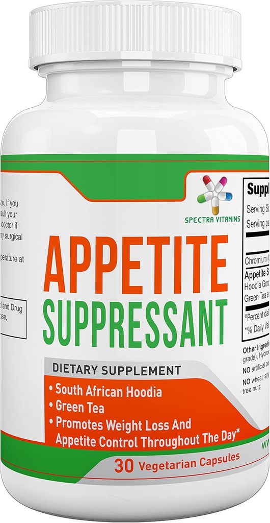 Appetite Suppressant 30 Capsules - S. African Hoodia ve Green Tea Extract Control Appetite, Support Kilo Kaybı, Enerji ve Metabolism, ABD'de Made in USA