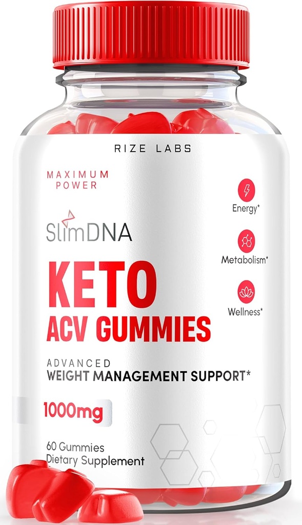 rize labs - SlimDNA Keto Gummies 1000mg, Advanced Weight Loss Supplement, All-Natural Keto Plus ACV Supplement (60 Gummies)