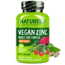 NATURELO Vegan Zinc Immune Support Capses - Ολόκληρο το σύμπλεγμα τροφίμων με βιταμίνη C για υγιές δέρμα, μαλλιά και νύχια - 120 κάψουλες