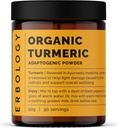 Erboloji Organik Turmeric Toz 3.2 oz - 90 Hizmet -% 5.5 Curcumin - Hiçbir Katkı veya Preservatif - Hindistan'daki Çiftlikten Doğru Kaynaklandı - Vegan - GMO-Free