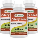Best Naturals Σπόροι σέλινου 600 mg 180 δισκία (180 Count (Pack of 3))
