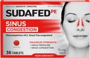 Sudafed PE Sinus Congestion Relief Tabletleri, Maksimum Güç, Non-Drowsy 10 mg Phenylephrine HCI Sinus Baskı ve Nasal Congestion Relief, For Cold or Allergies, 36 ctt
