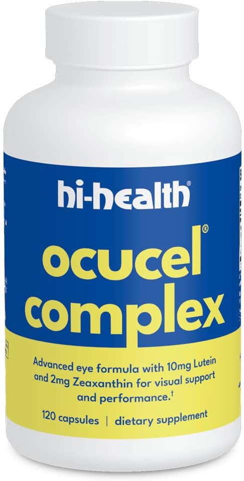 Hi-Health Ocucel Kompleksi Gelişmiş Göz Destek Vitaminleri Bilgisayar ve Cep telefonlarından Korunmak için Gelişmiş Göz Destek Vitaminleri, 120 Capsules