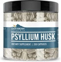 Earthborn Elements Psyllium Husk 200 Capsules, Pure & Undiled, No Wordss