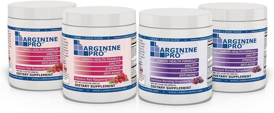 L-ARGININE PRO | 5,500 mg L-Arginine Plus L-Citrulline 1,100 mg Raspberry & Grape Toz İçecek Kombinasyonu için Tamamlandı