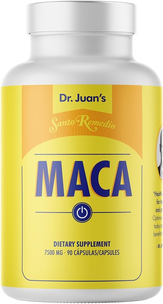 Santo Remedio Maca, Βοηθά Υποστήριξη Υγιή Επίπεδα Ενέργειας, Συμπλήρωμα Διατροφής, 750 mg ανά υπηρεσία, χορτοφάγους, Χωρίς Τεχνητές Γεύσεις, Χωρίς Τεχνητά Χρώματα, 90 Κάψουλες, 90 Δόσεις