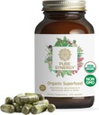 PURE SYNERGY Superfood Capsules | Organik Superfood & Greens Supplement | Super Greens, Spirulina, & Mushrooms | Enerji için, Sağlıklı Aging & Immune Health (270 Capsules)