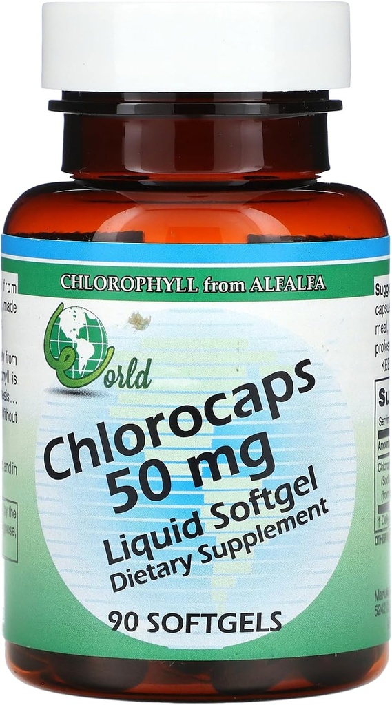 World Organic Chlorocaps - 50 mg - 90 Softgels