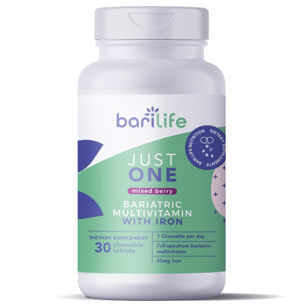 Bari Life Just One Chewable, Once Daily Bariatric Multivitamin and Iron Iron