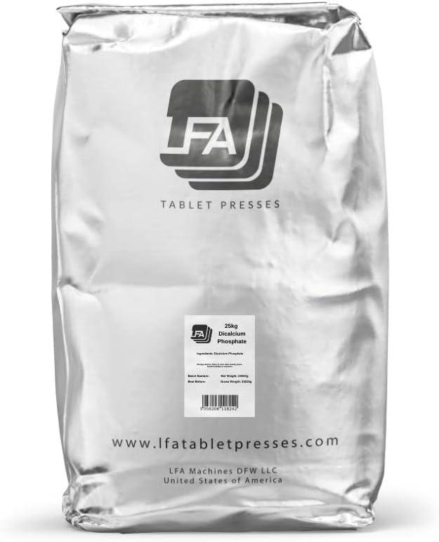 Dicalcium Phosphate Anhydrous DCP Powder - 25 kg (55 lb) - Food Anti-Caking Agent & Supplement Filler Έκδοχο - Tablet & Capsule Flow Glidant