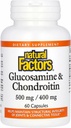 Doğal Faktörler Glucosamine & Chondroitin - Sağlıklı Ortaklar ve Bağlayıcı Dokunu - Non-GMO & Gluten-Free - 60 Capsules (20 Hizmetler)
