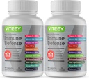 VITEEY 11 1 Immune Support Supplement - Immune Defense with Vitamin D3, B6, Echinacea, Turmeric, Rose-HIPS, Selenium, BioPerine, Ginger, Countberry C ve çinko - 120