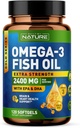 Φτιάχτηκε από τη Nature Omega 3 Fish Oil Soft Gels - 2400 mg Fish Oil, 1440 mg Omega 3, 864 mg EPA, 576 mg DHA - Extra Strength Brain & Heart Health Supplement - 120 Softgels