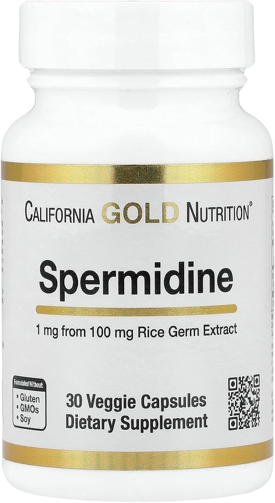 California Gold Beslenme spermidine, Rice Germ Extract, 1 mg, 30 Veggie Capsules
