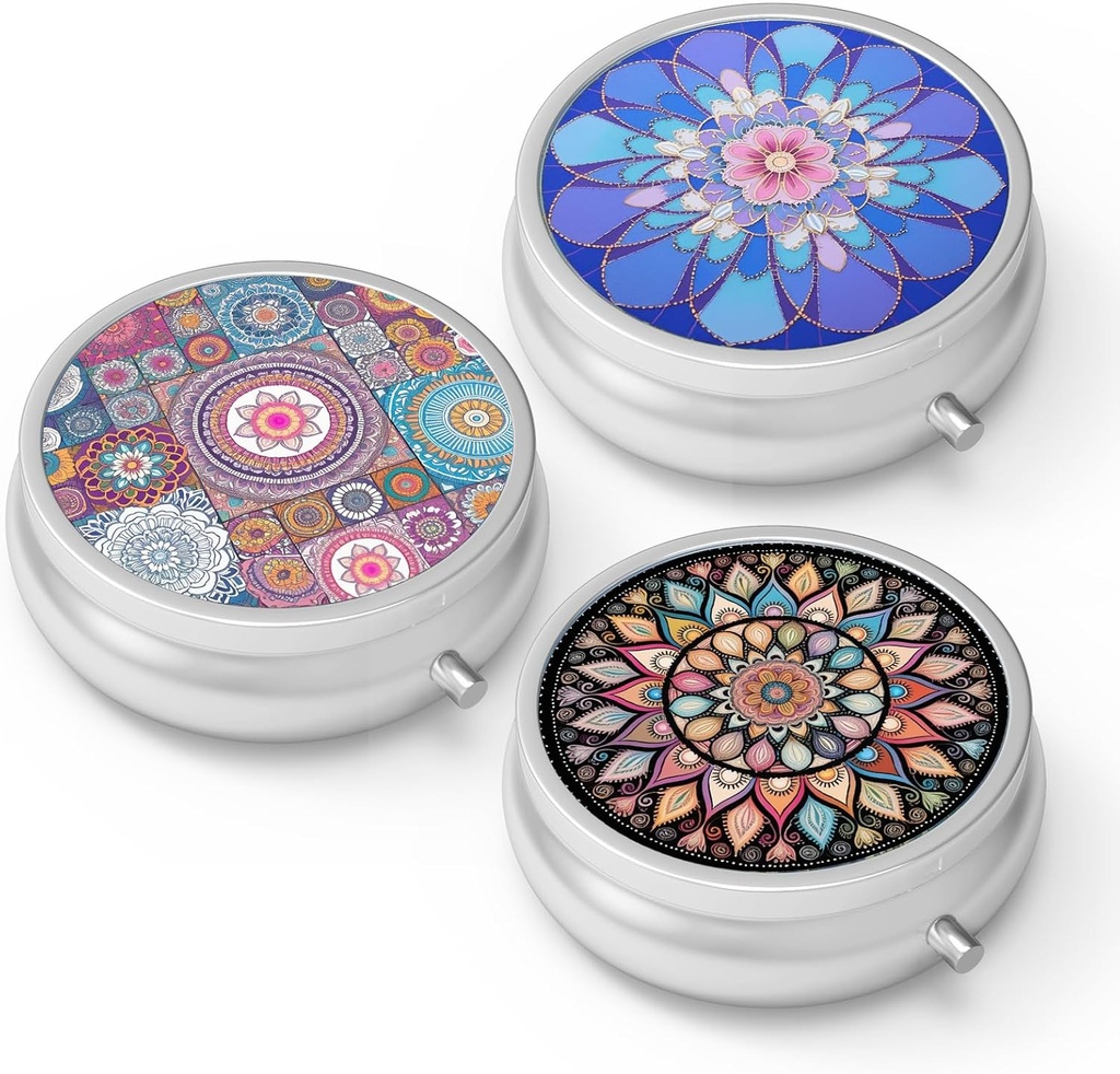 Pill Box 3 Karşılaştırma Küçük Pill Vakası, Pocket veya Purse Pill Organize Pill konteynerleri Vitaminleri, İlaçları, Balık Yağı ve Supplements (4Gerek)
