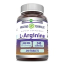Amazing Formulas L-Arginine 1000mg Tablets | Amino Acid Supplement for Women & Men | Non-GMO | Gluten Free | Made in USA (240 Count)
