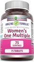 Amazing Formulas Women's One multiple | Food-Based | Tabletler Supplement | Mükemmel Vitaminler, Mineraller, 25 Milyon CFU probiyotikler ve Gıda bazlı enzimler (1 Pack, 75 Count)