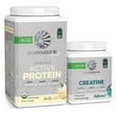 Sunwarrior Creatine Powder & Vanilla Active Organic Protein Powder Set 