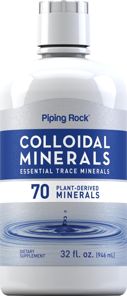 Piping Rock Colloidal Mineraller Sıvı | 32 fl oz | 70 Plant-Derived | Essential Trace Supplement | Unflavored | Vegetarian, Non-GMO, Gluten Free