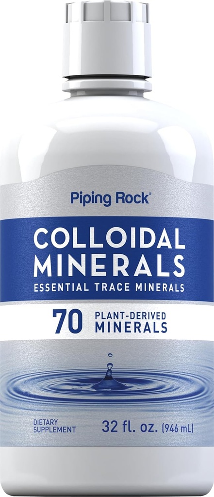 Piping Rock Colloidal Mineraller Sıvı | 32 fl oz | 70 Plant-Derived | Essential Trace Supplement | Unflavored | Vegetarian, Non-GMO, Gluten Free