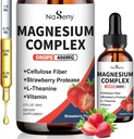 Magnezyum Glycinate Sıvı 400 mg, Yüksek Abvitamin Magnezyum Kompleksi B6, D, C Sleep, Muscle, Nerve Health, Non-GMO Gluten Free Vegan (2) Fl Oz/Strawberry)