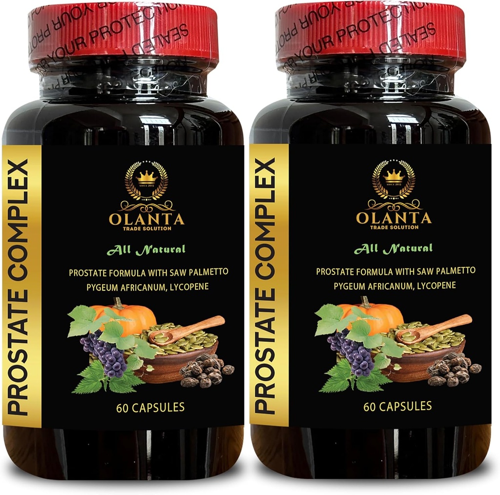 Prostate Supplements for Men - Urinary Relief, with Saw Palmetto, Prostate Supplement for Men with Nettle and Pygeum africanum Extract - 2 Bottles 120 Capsules