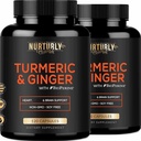 Turmeric Curcumin ile BioPerine & Ginger, Black Pepper ve% 95 Curcuminoids - High Abors Turmeric Supplements for Hearth - Non-GMO, Gluten Free - 240 Capsules